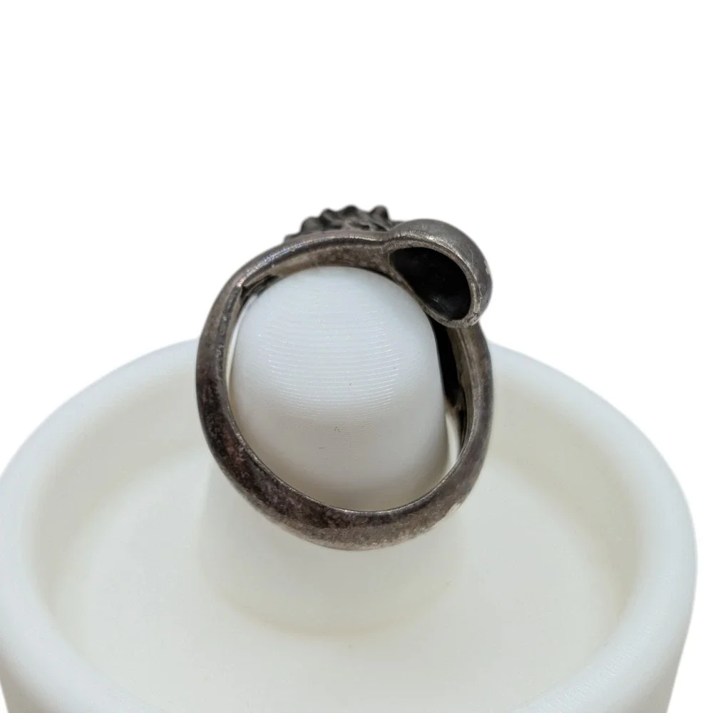 Vintage Mexico‎ Sterling Silver Lion Head Ring Adjustable Signed Mateo MCM